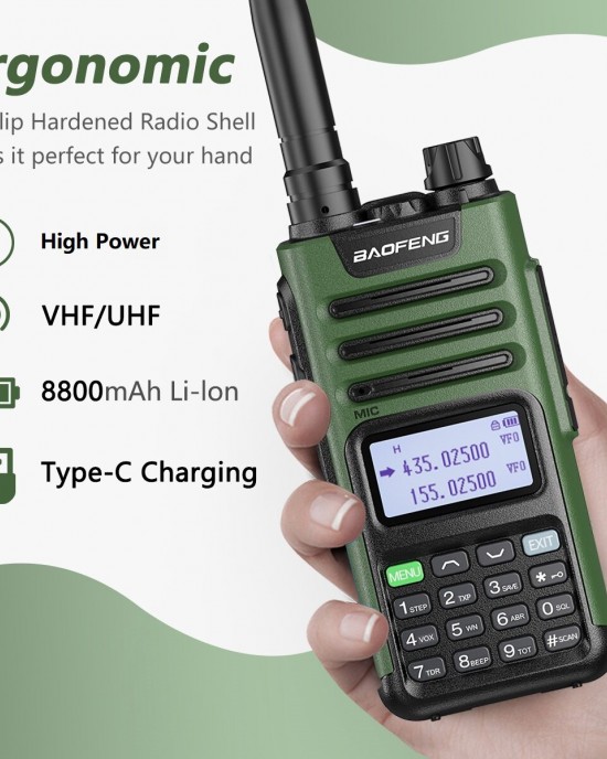 Baofeng M  13 Pro VHF UHF Air Band Walkie Talkie Wireless Copy Frequency Long Range High Power Two Way Radio IPX4 Waterproof