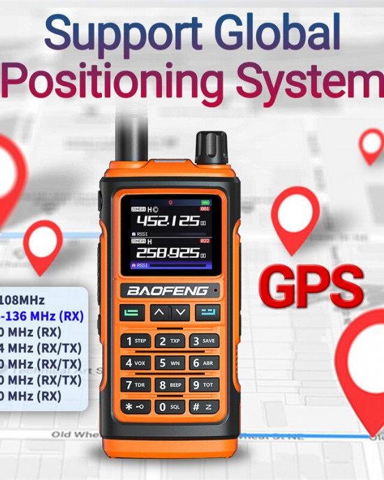 Baofeng UV  17 Pro GPS Handheld Walkie Talkie Six Bands Wireless Copy Frequency Flashlight Type  C Charger Ham Transceiver FM Radio