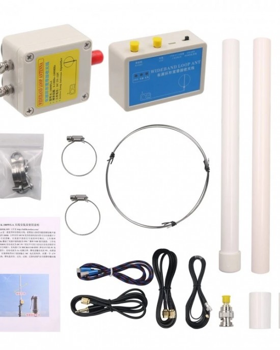 K  180WLA 0 1MHz  180MHz Active Loop Broadband Receiving Antenna 20DBi SDR Radio Short Wave Antenna