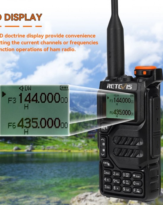 Retevis RA79 5W UV Dual Band Walkie Talkie AM FM Airband Frequency Receiving Multi  Band Receiving USB  C Charging Ham Portable Handheld Two Way Radio