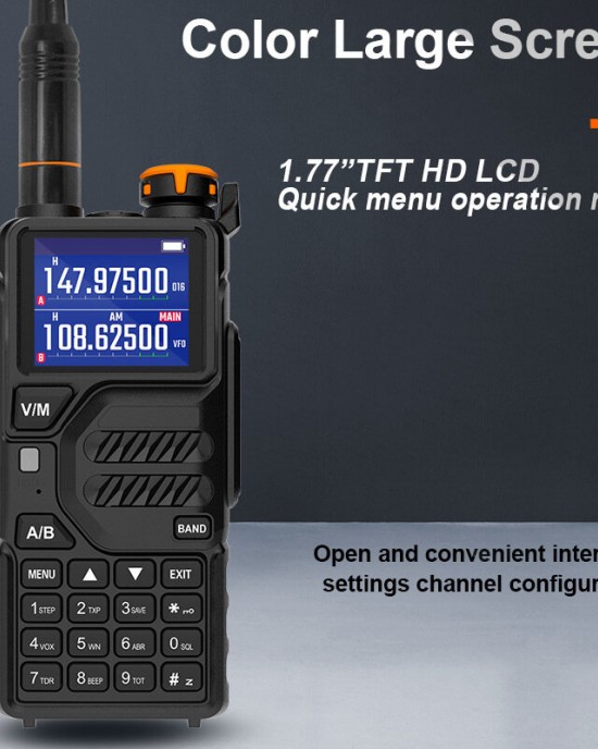 Baofeng K5 Plus Dual Band High Power Walkie Talkie Long Range 2500mAh Rechargeable NOAA Two  way Radio Portable Transceiver EU Plug