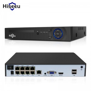 Hiseeu H5NVR  P  8 8CH POE NVR iP Security Surveillance Camera H 265  CCTV System 8MP 4K Audio Video Recorder Face Detection Cameras Systems EU Plug