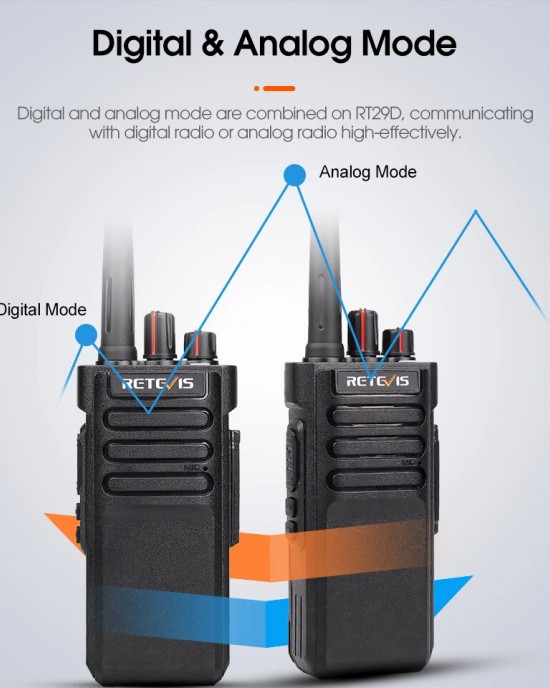 Retevis RT29D 10W DMR Walkie Talkie Long Range Powerful bluetooth Walkie  talkie IP67 Waterproof UHF Portable Two Way Radio