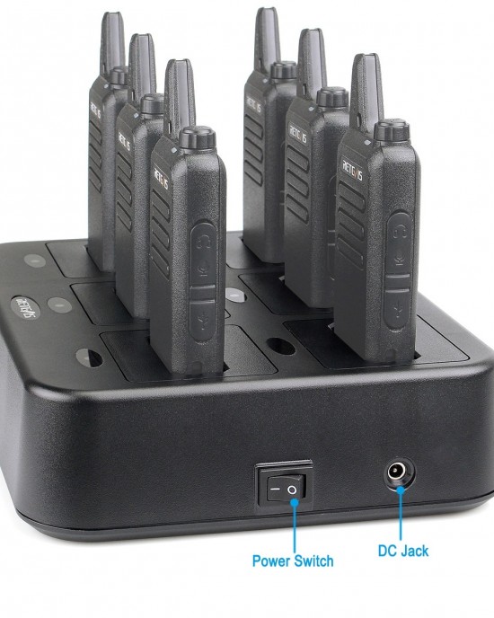 RETEVIS RTC22 Multi  function Six  Way Walkie Talkie Charger for Retevis RT22  US Plug