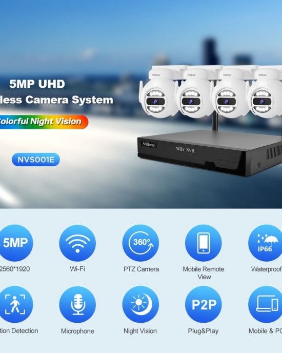 SriHome NVS001E  IPC047 Ultra HD 4 Channel WiFi Network Video Recorder Set  AU Plug