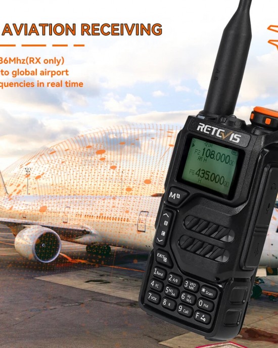 Retevis RA79 5W UV Dual Band Walkie Talkie AM FM Airband Frequency Receiving Multi  Band Receiving USB  C Charging Ham Portable Handheld Two Way Radio