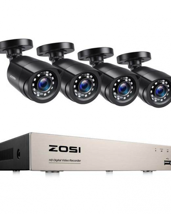 ZOSI C106 8CH Video DVR   4PCS 2MP 1080P HD Coaxial Camera Set Day Night Home Video Surveillance System