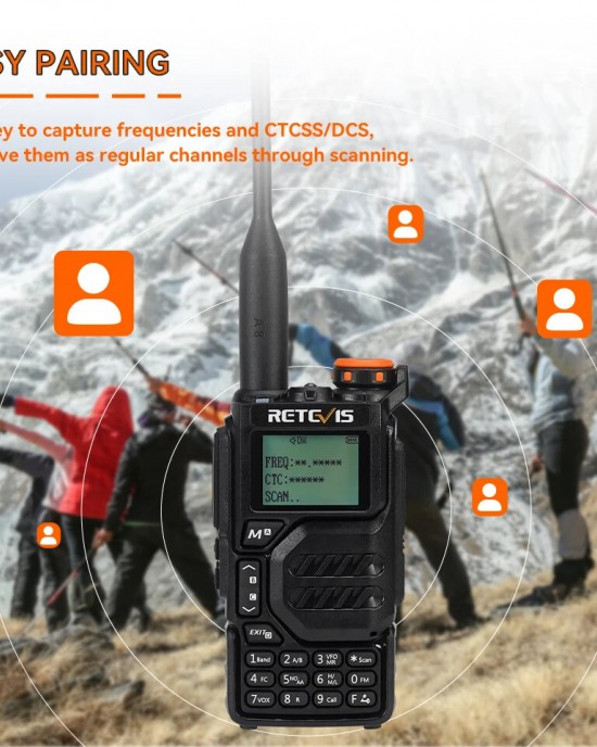 Retevis RA79 5W UV Dual Band Walkie Talkie AM FM Airband Frequency Receiving Multi  Band Receiving USB  C Charging Ham Portable Handheld Two Way Radio