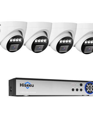 HISEEU AK  4AHC215 4CH 5MP Security Camera System Phone APP Remote Access 60ft Night Vision Motion Alarm for Home CCTV Surveillance